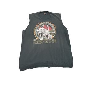 VTG 2003 Harley Davidson "Where Legends Roam" Wolf Tee XXL Niagara Falls Canada